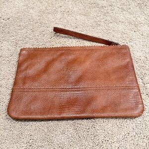 Banana Republic Brown Leather Wristlet Clutch LIKE NEW!